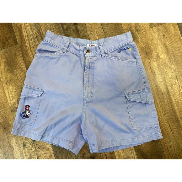 RARE Vintage Dr. Suess Brand Womens Blue Cargo Khaki Short xs/s - Picture 5 of 11